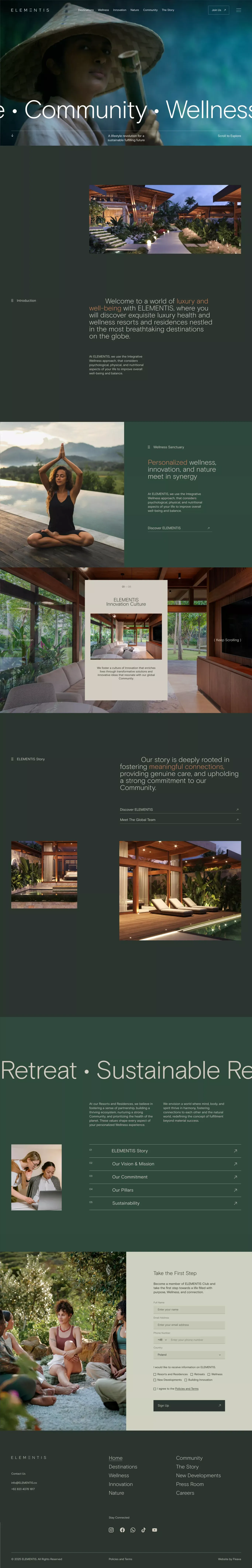 ELEMENTIS - Landing design