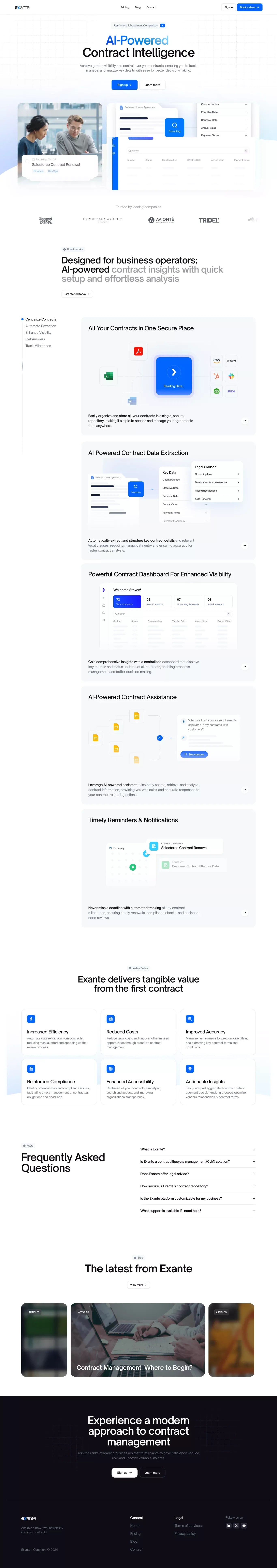 AI-Powered Contract Intelligence - Landing design