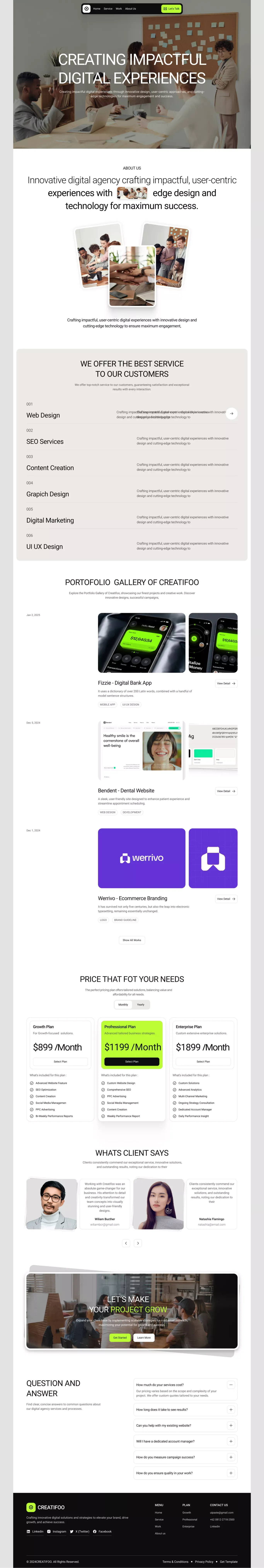 Creatifoo - Landing design