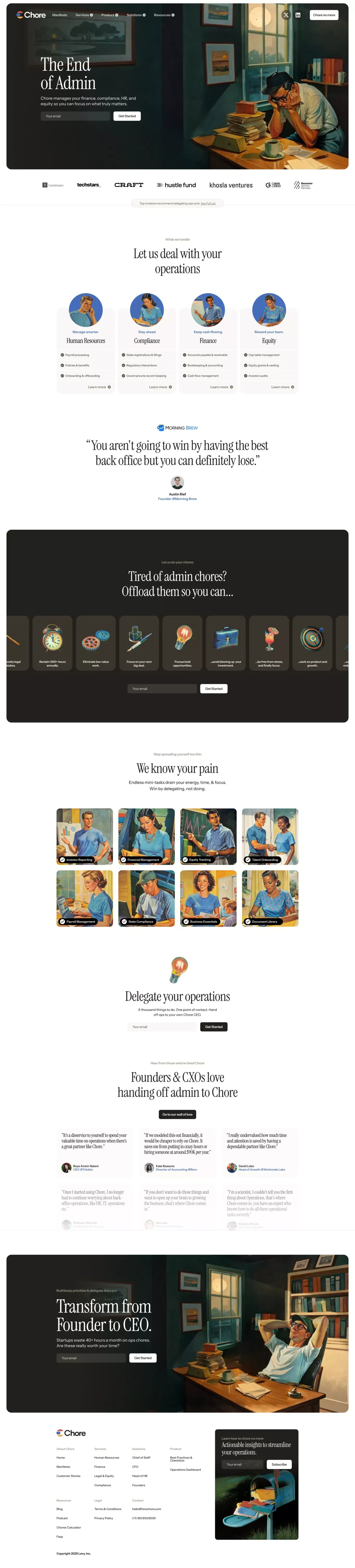 Chore | Free yourself from Admin - Landing design
