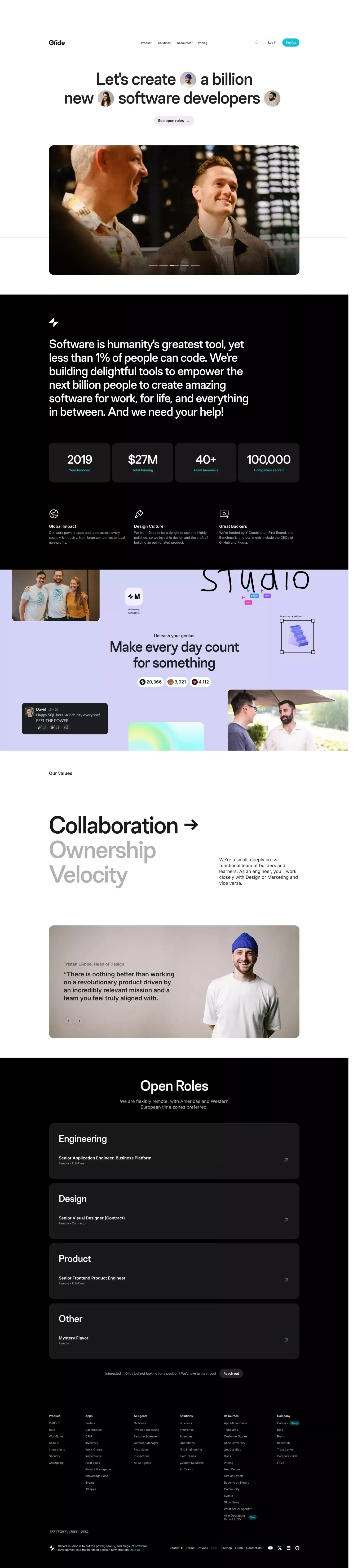Join us | Glide - Career design