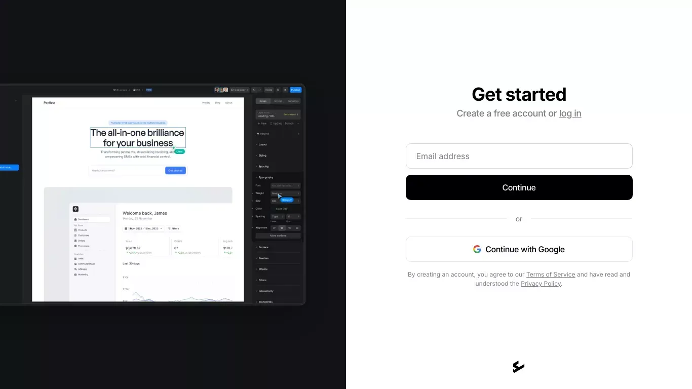 Ycode App - Sign Up design
