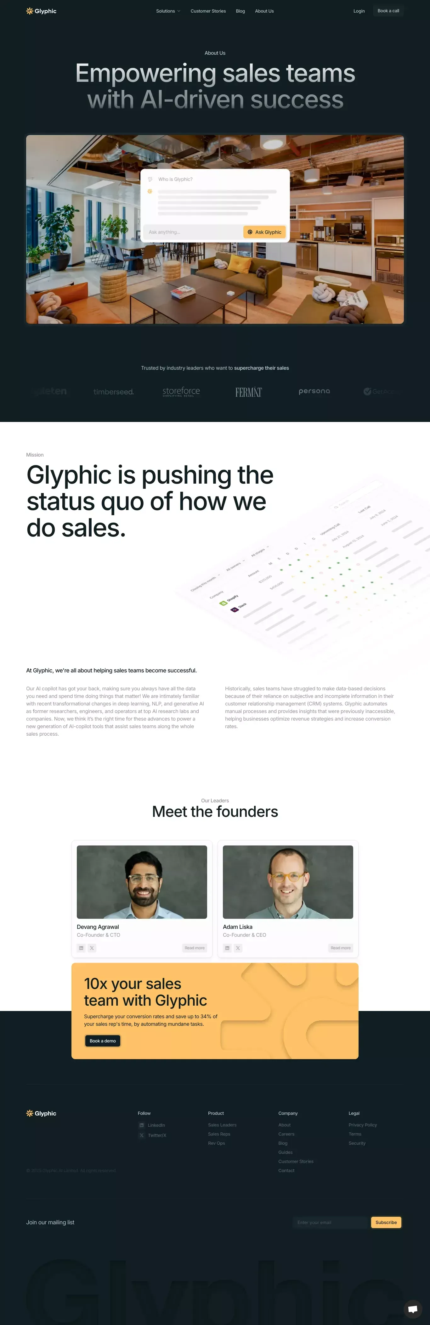 Glyphic AI | About - About Us  design