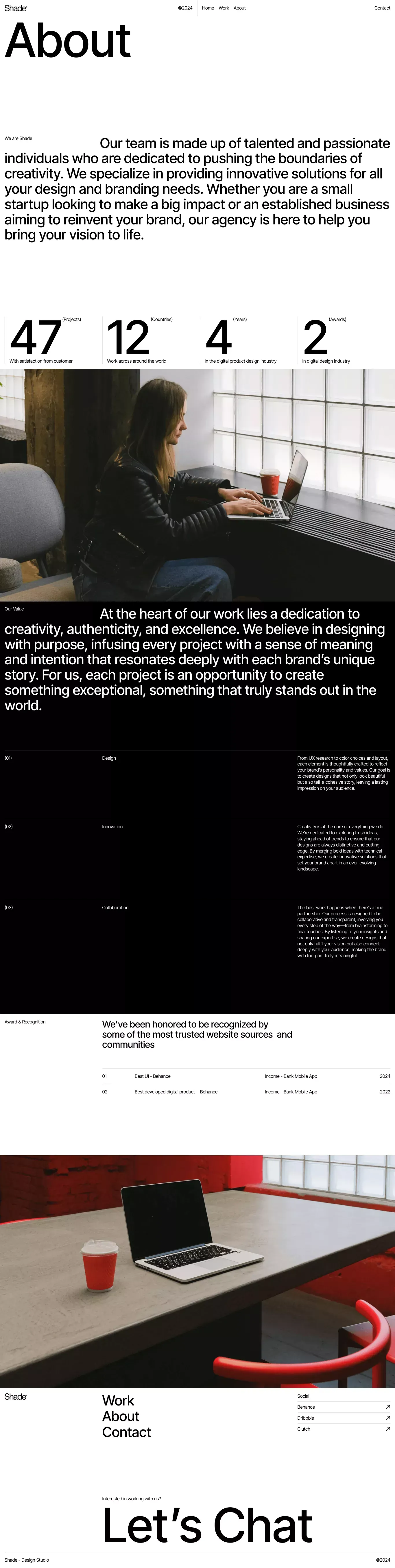 About Shade - Digital Design Studio | Brand, Web Design & Mobile Apps - About Us  design