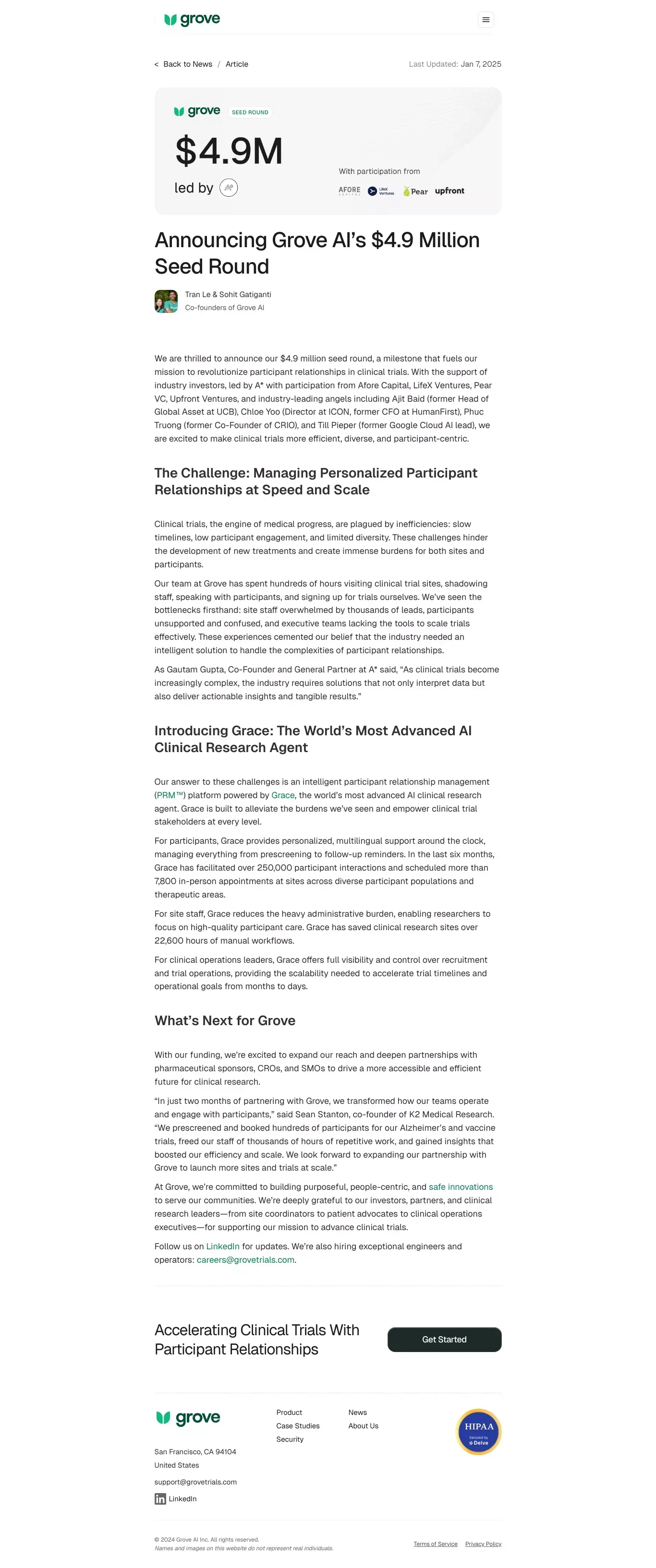 Announcing Grove AIâs $4.9 Million Seed Round - Blog Post design