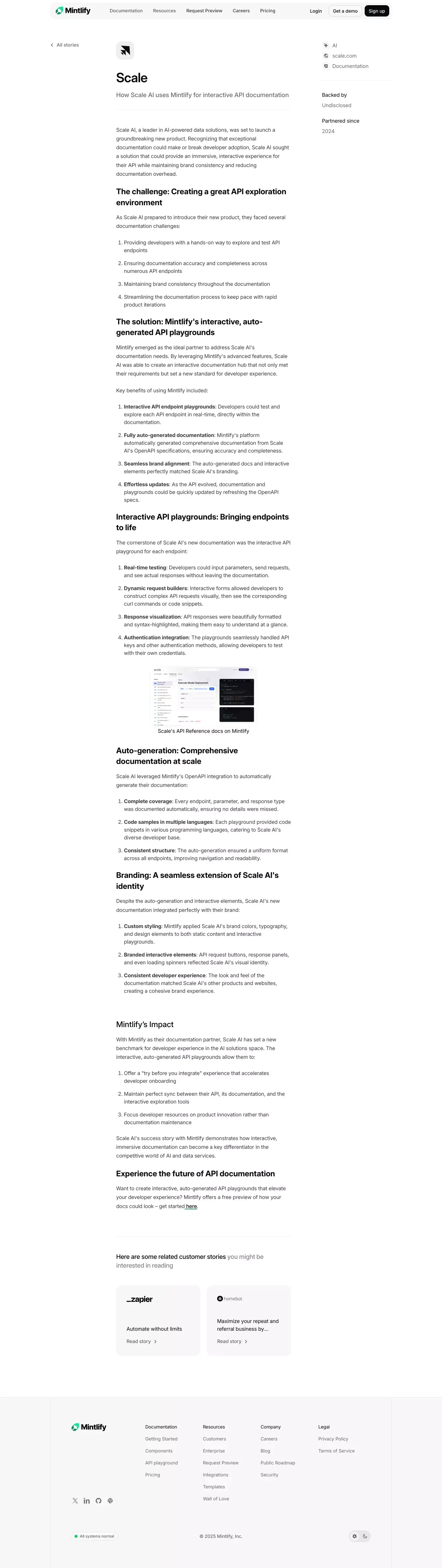 Scale on Mintlify - Case Study design