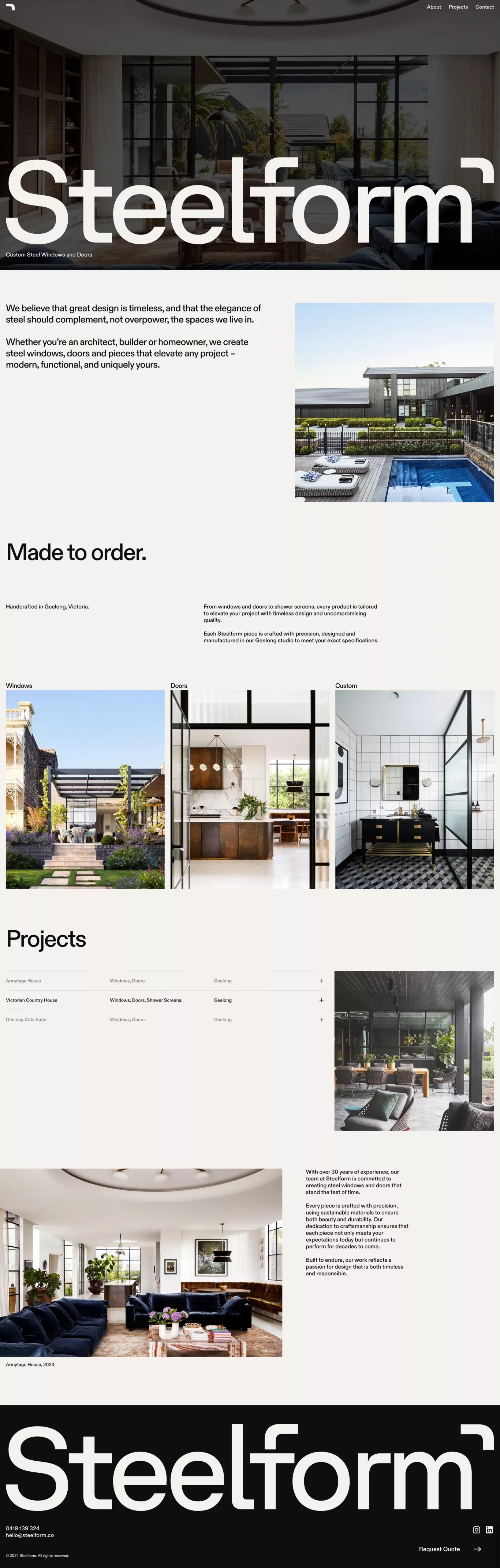 Steelform - Custom Steel Windows - Landing design