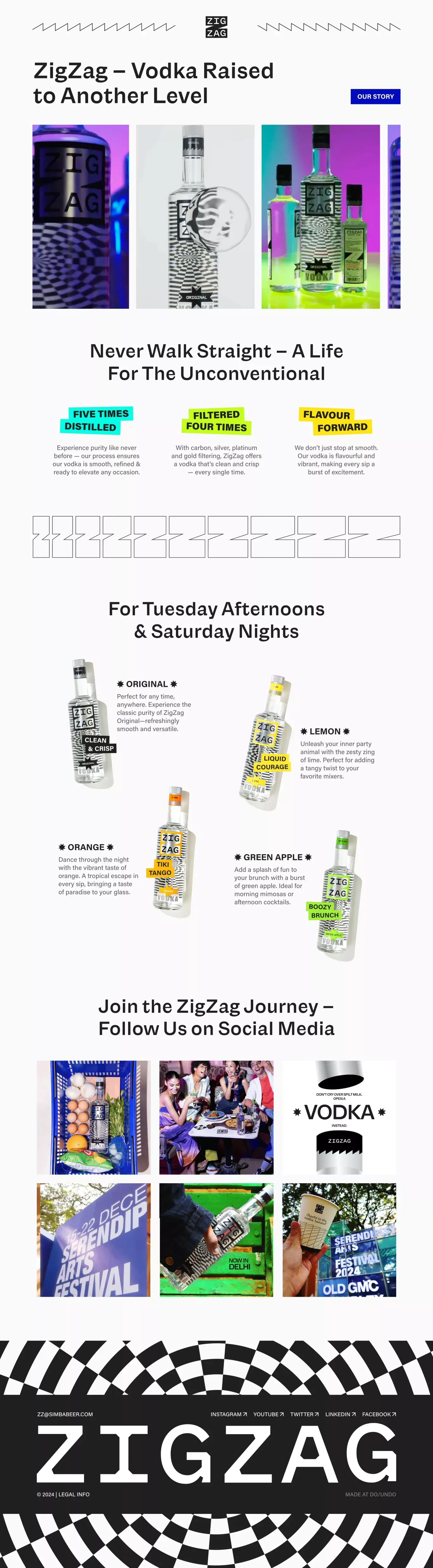 ZigZag â Vodka Raised to Another Level - Landing design