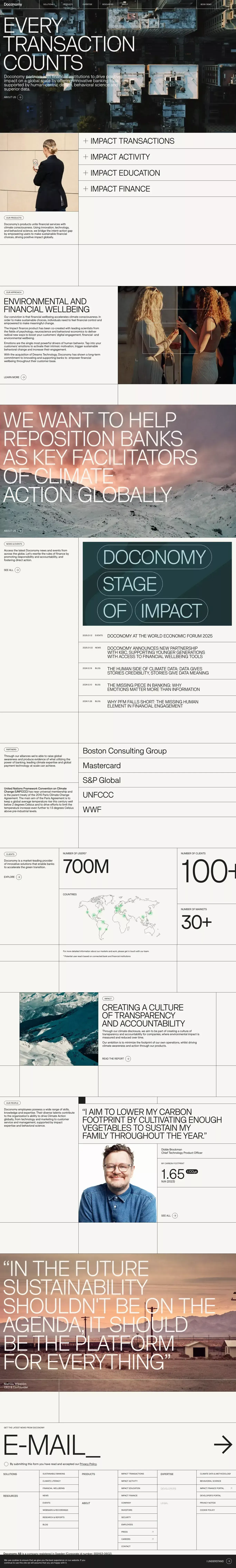 Doconomy - Landing design