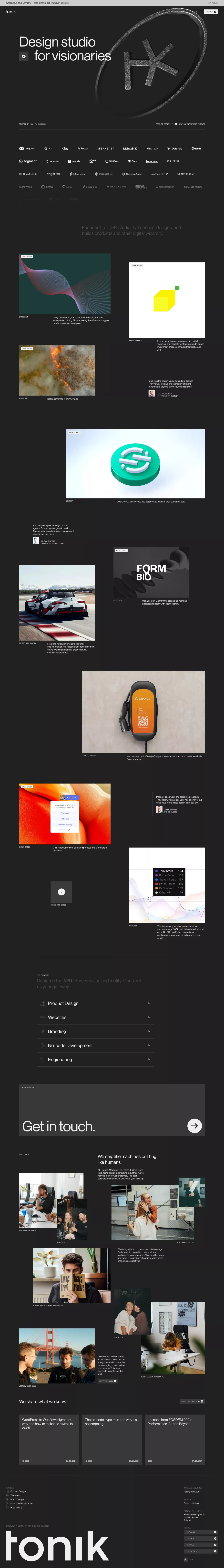 Design studio for visionaries | tonik - Portfolio design