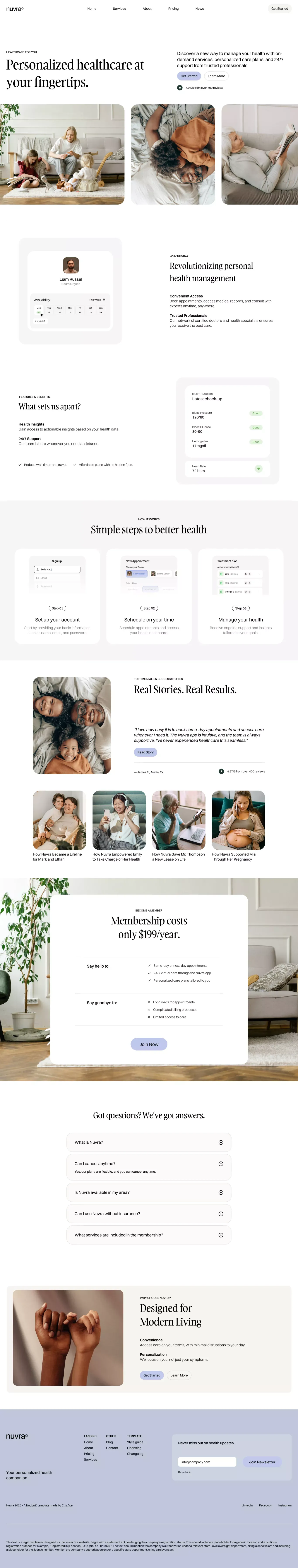 Nuvra- Webflow Ecommerce website template - Portfolio design