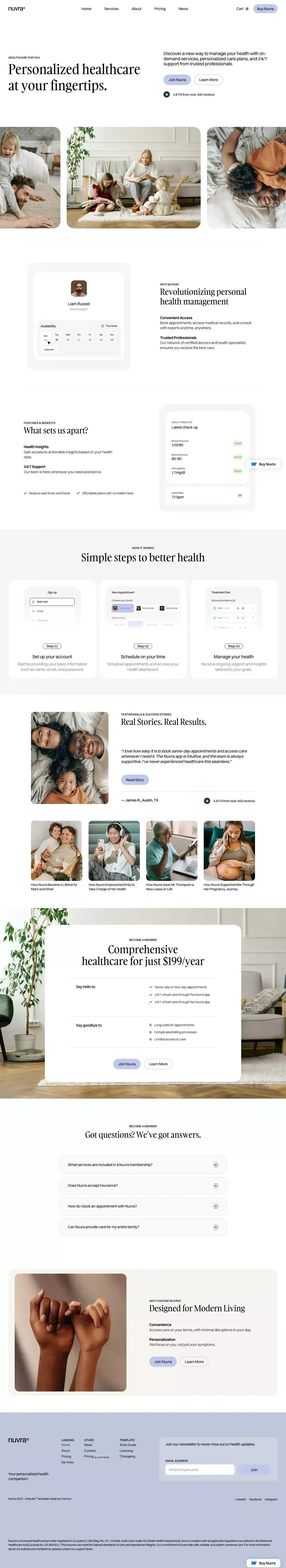 Nuvra- Webflow Ecommerce website template - Template design