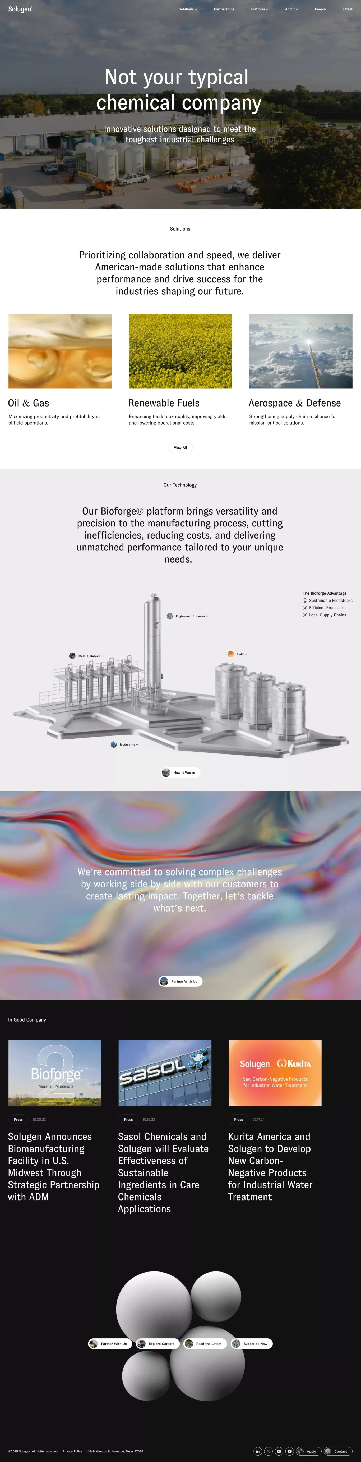 Solugen - Landing design