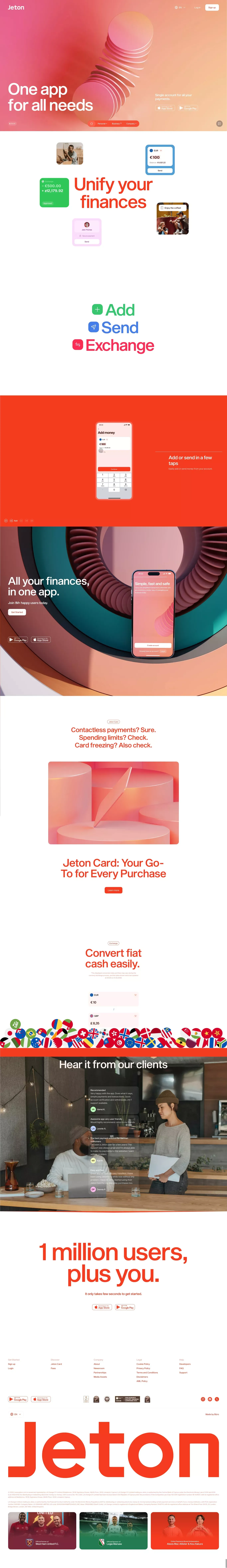 Jeton - Landing design