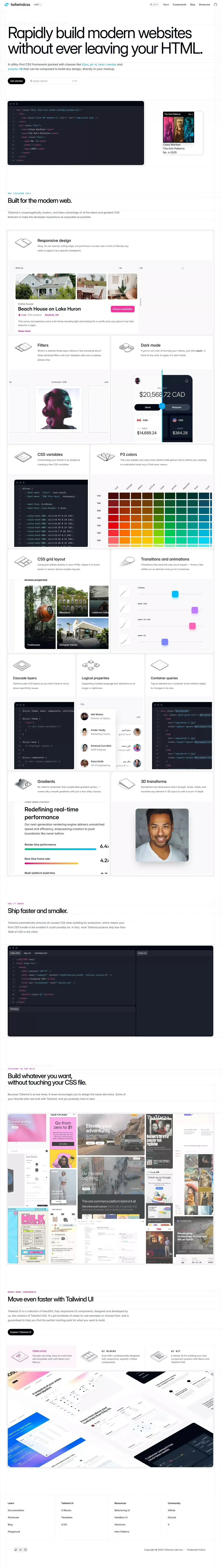 Tailwind CSS - Rapidly build modern websites without ever leaving your HTML. - Landing design