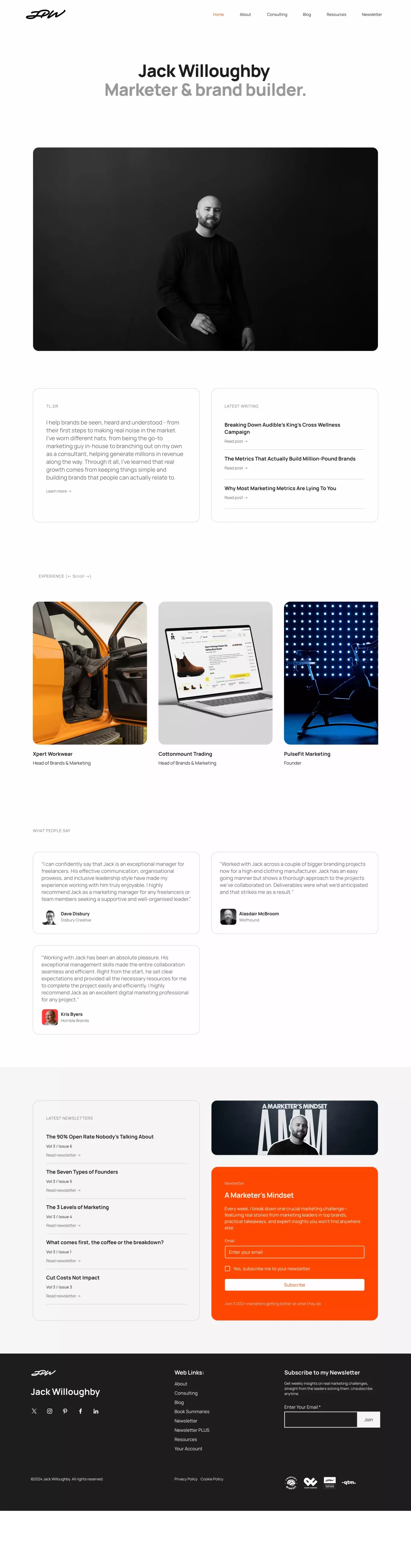 Jack Willoughby | Marketing Strategy & Brand Building - Portfolio design