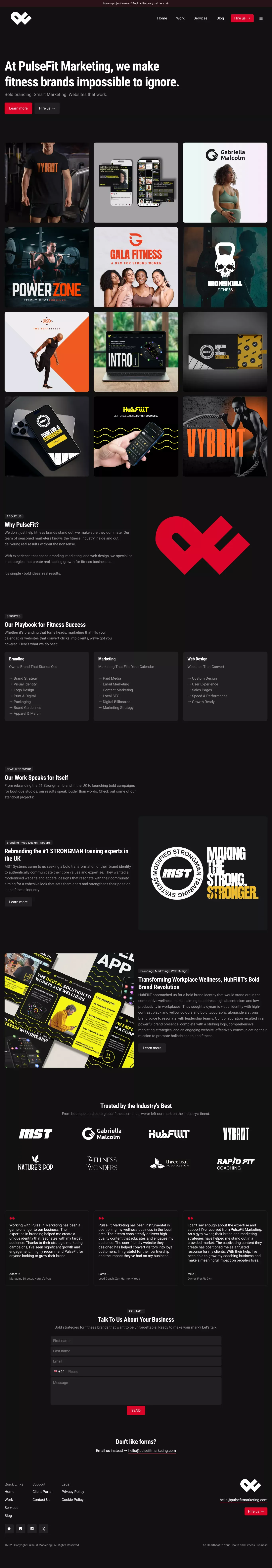 Fitness Branding Agency | PulseFit Marketing - Portfolio design