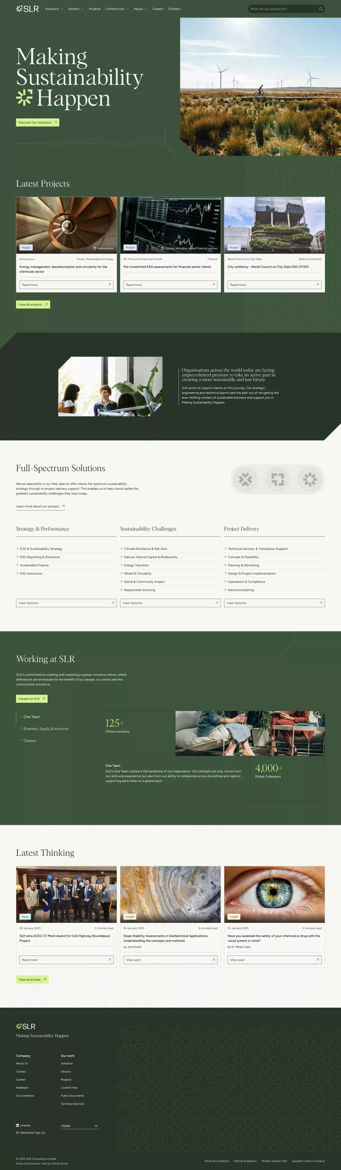 Global Leaders in Sustainability Solutions | SLR Consulting - Landing design