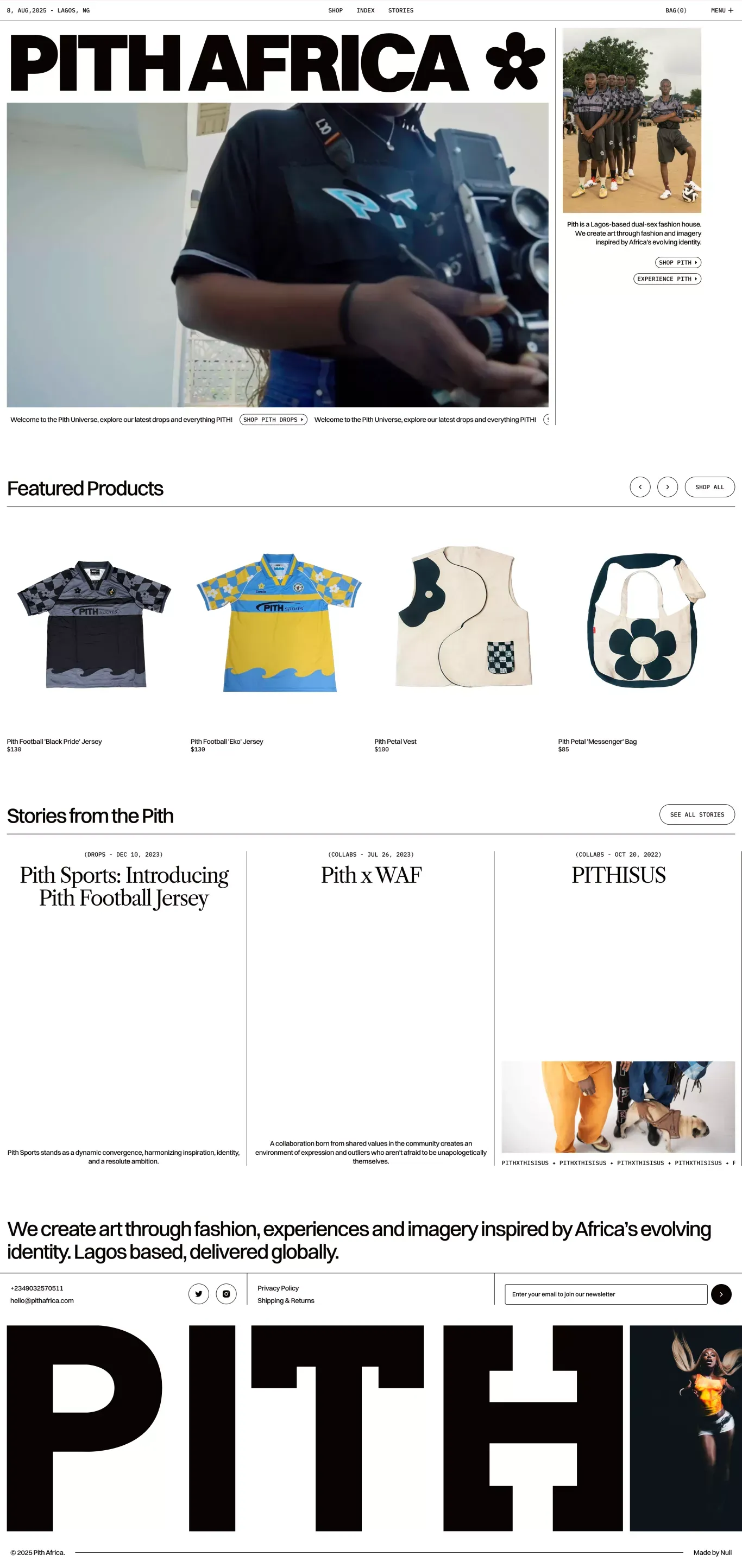 Pith Africa - Ecommerce design