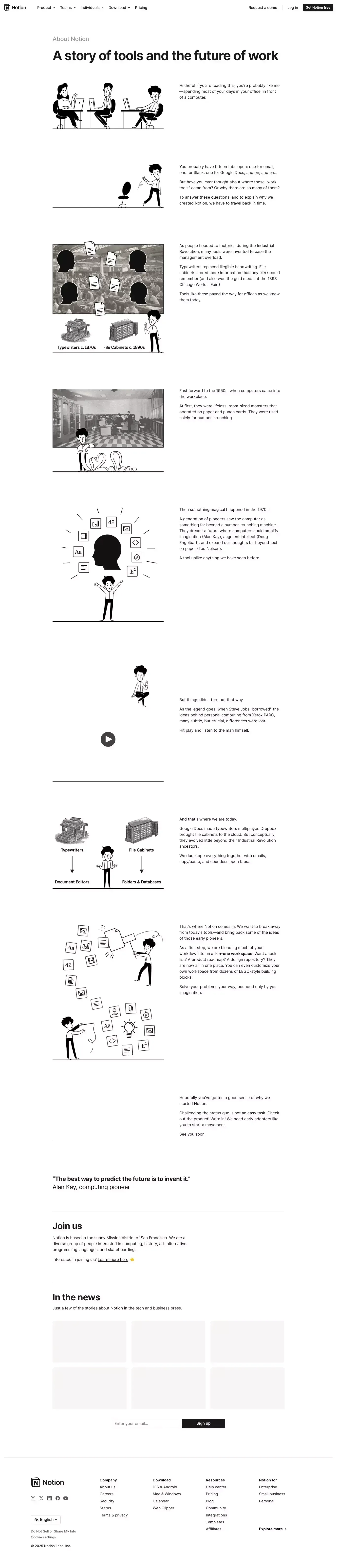 Why we built Notion – About - About Us  design