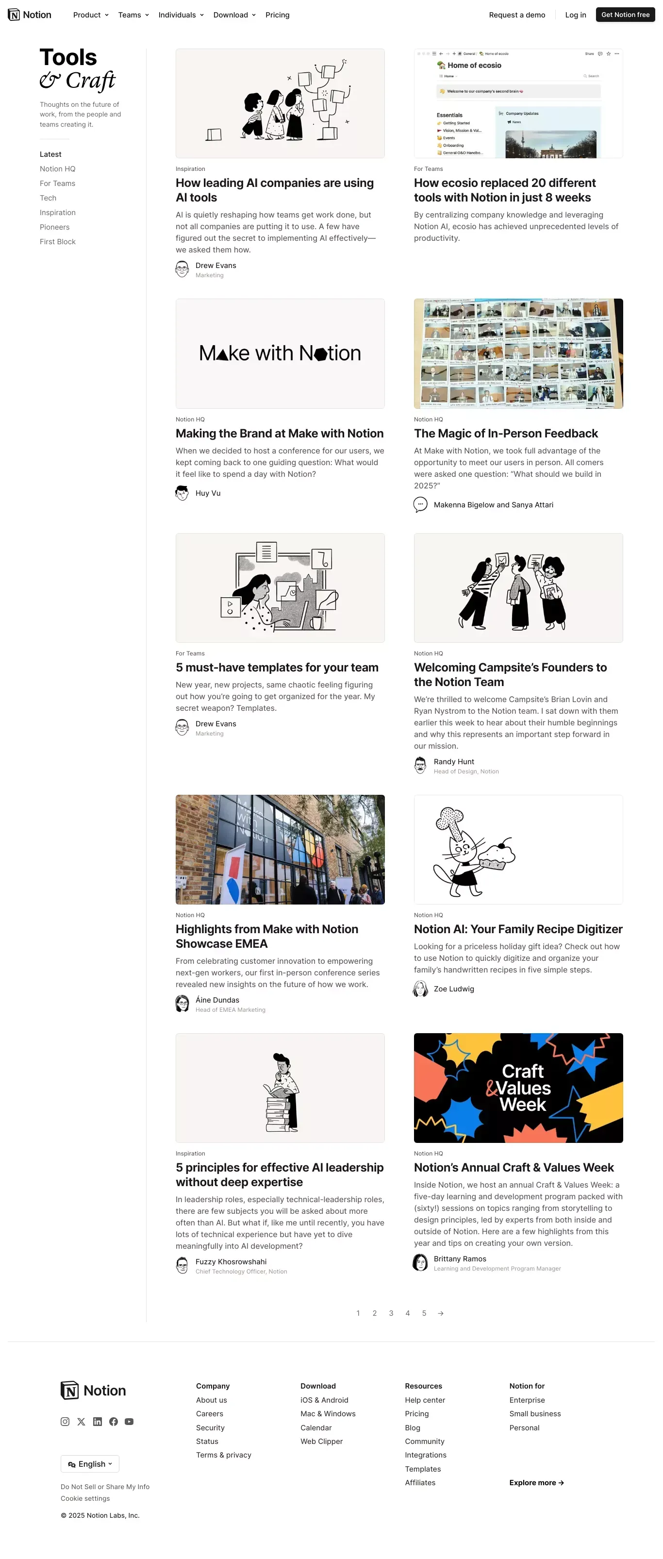 Tools & Craft – Notion Blog - Blog Post design