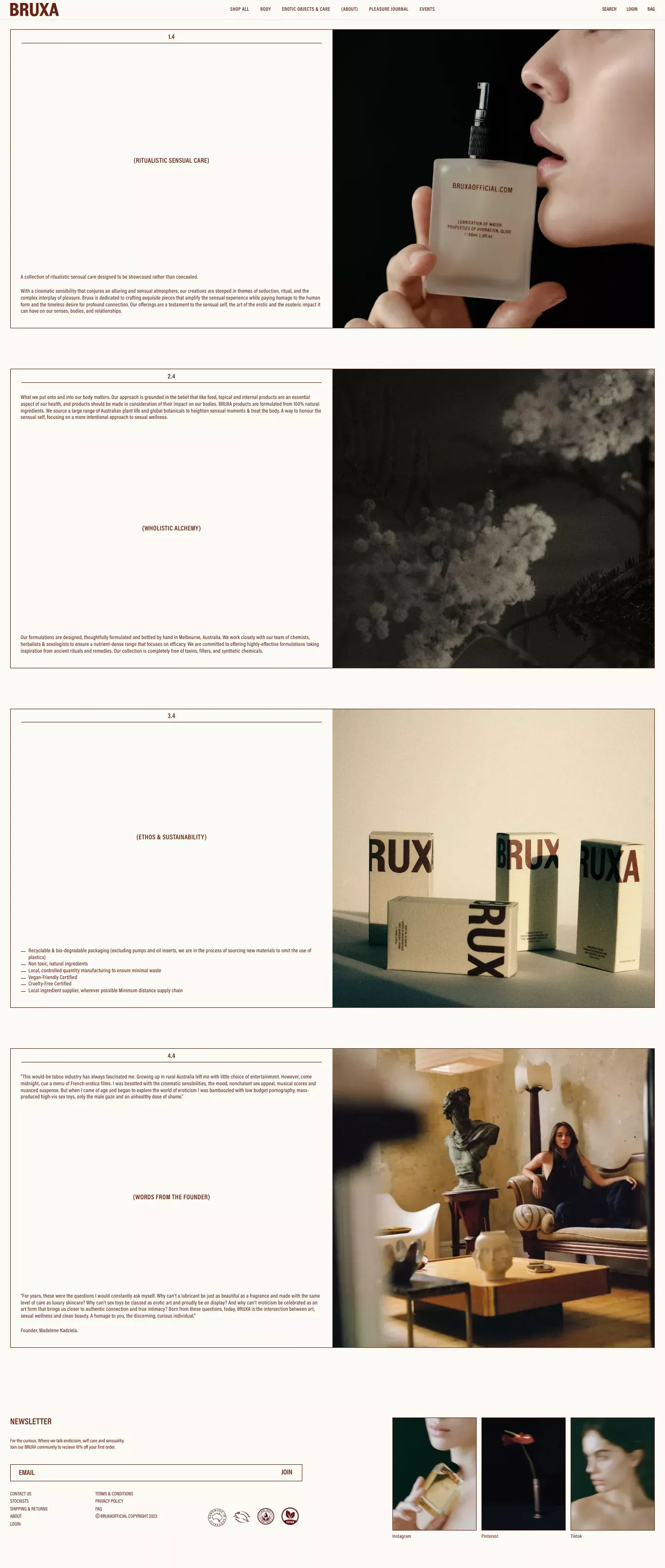About – BRUXA: Our Carnal Reverence - About Us  design