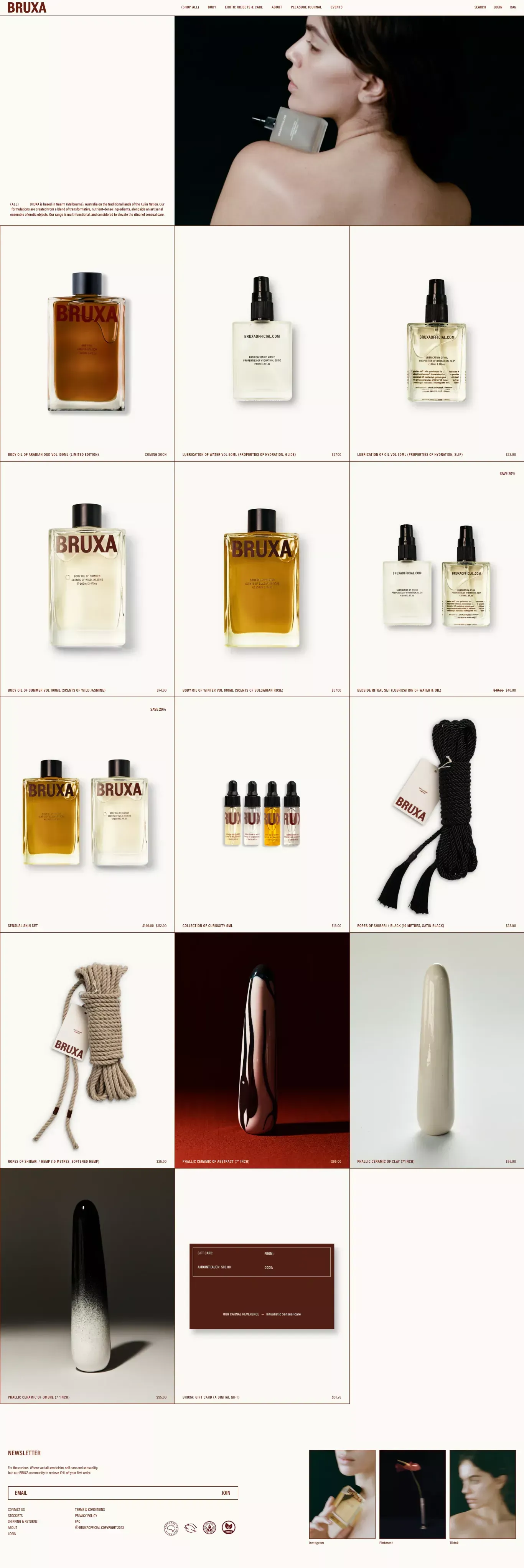 All – BRUXA: Our Carnal Reverence - Product listing design