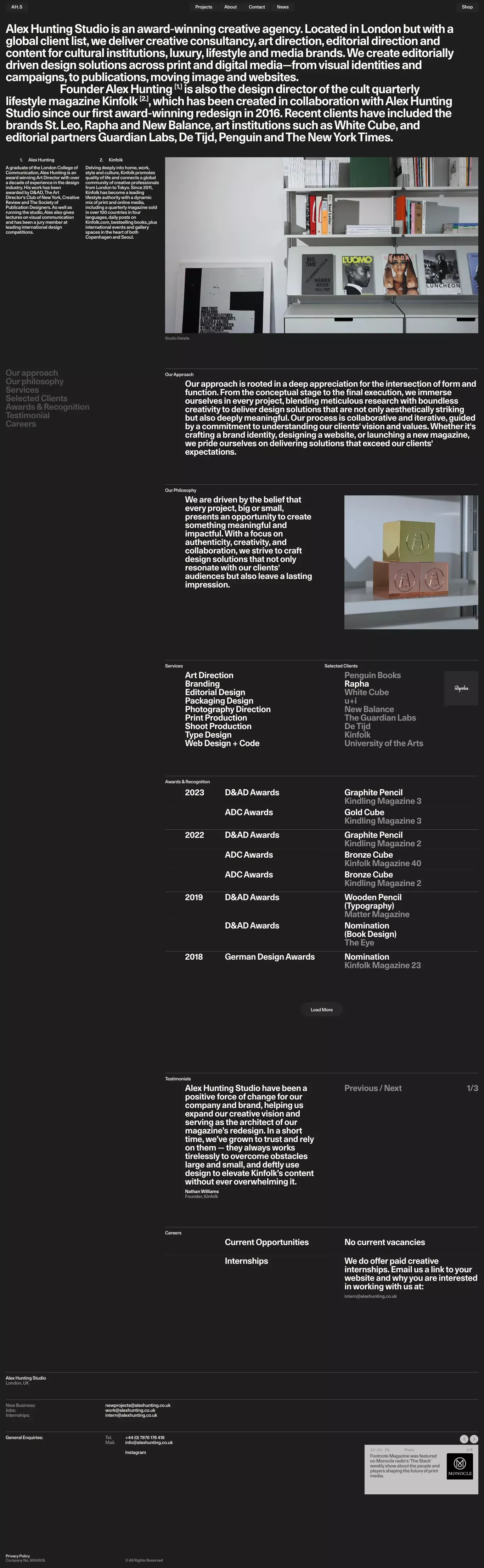 About – Alex Hunting Studio - About Us  design