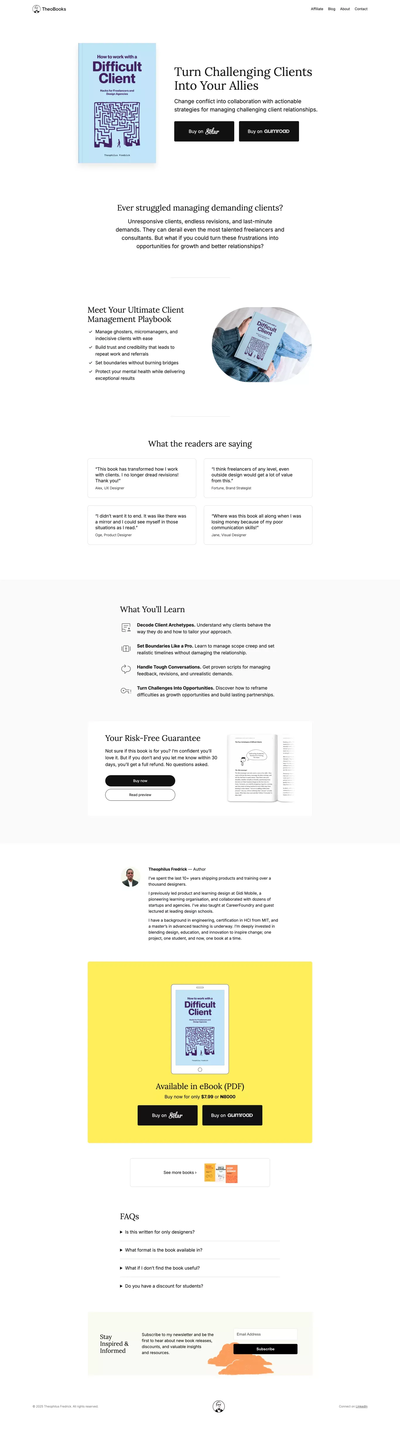 difficult-clients - Theophilus Fredrick - Landing design