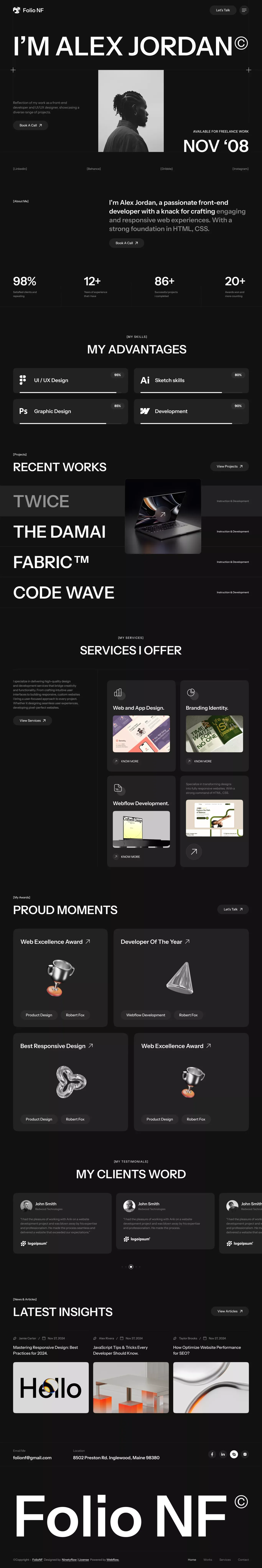 FolioNF - Webflow Ecommerce Website Template - Template design