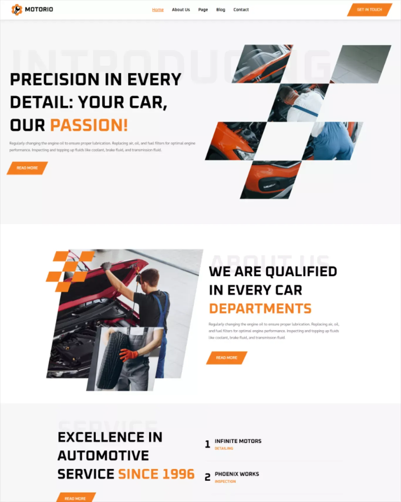 Motorio - Webflow HTML website template - Template design