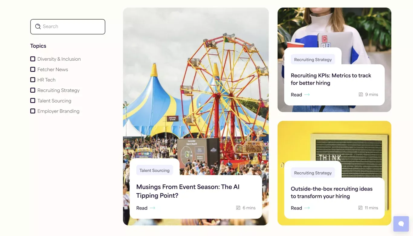 Fetcher Blog — Recruitment Industry News and Best Practices - Blog design