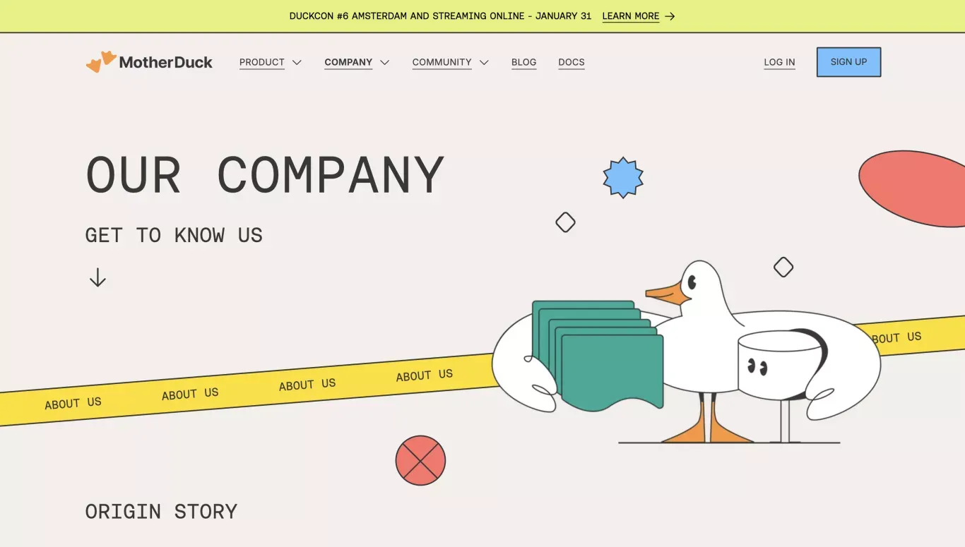 MotherDuck: About Our Company - About Us  design