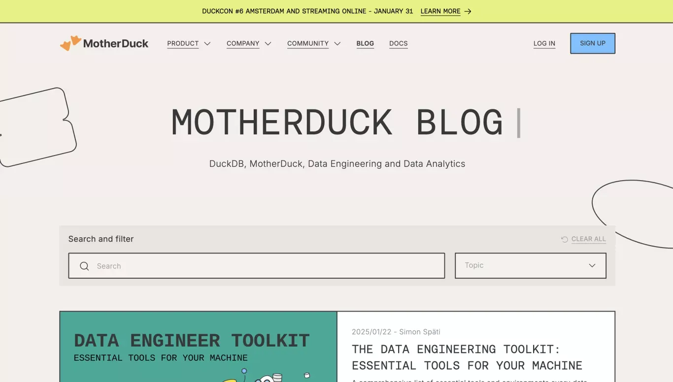 MotherDuck Blog: DuckDB, MotherDuck, Data Engineering, Data Analytics and more - Blog design