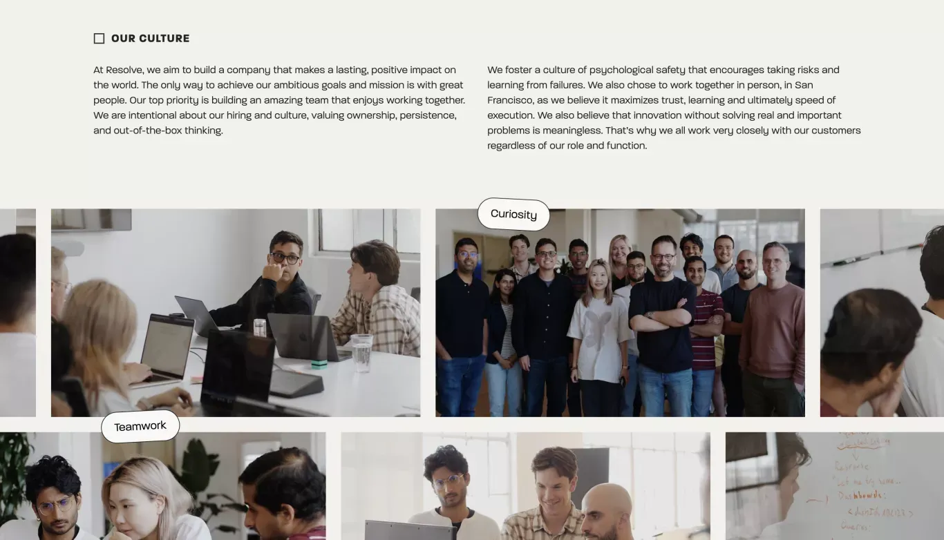 About | Resolve.ai - About Us  design