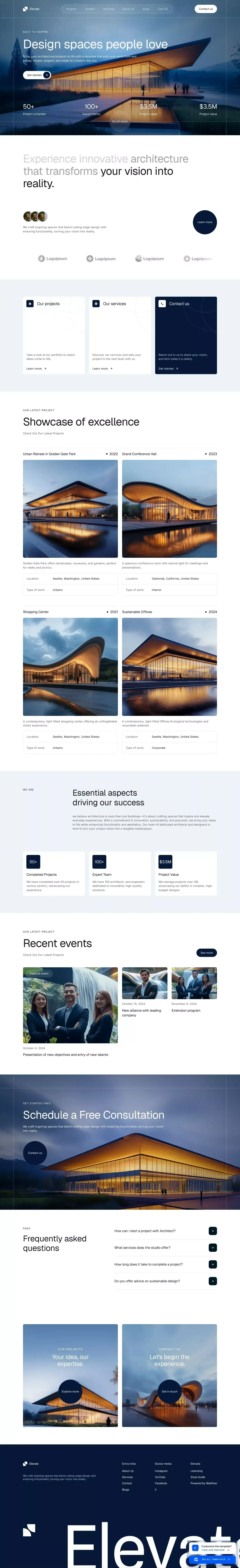 Elevates - Webflow Ecommerce website template - Template design