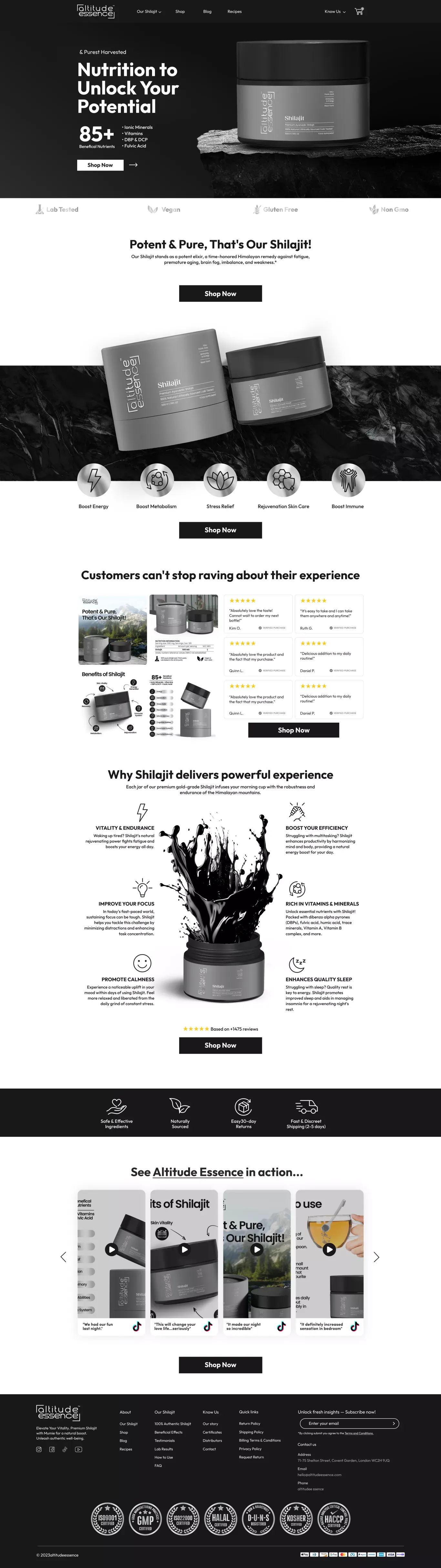 Premium Pure Himalayan Shilajit Resin  – Altitude Essence - Ecommerce design