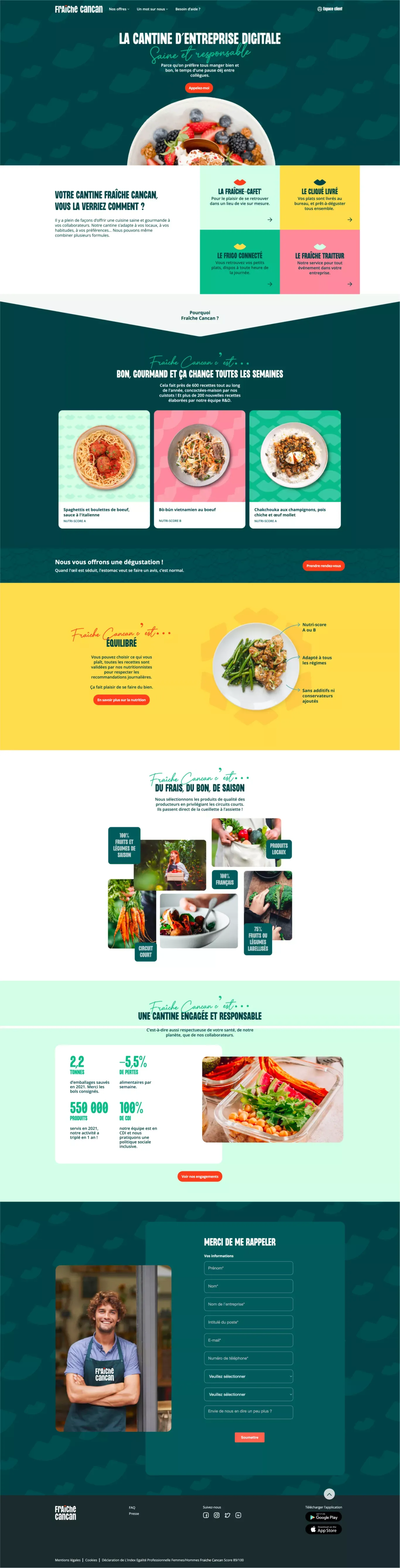 Fraîche Cancan - La Cantine d'Entreprise Saine et Responsable - Ecommerce design