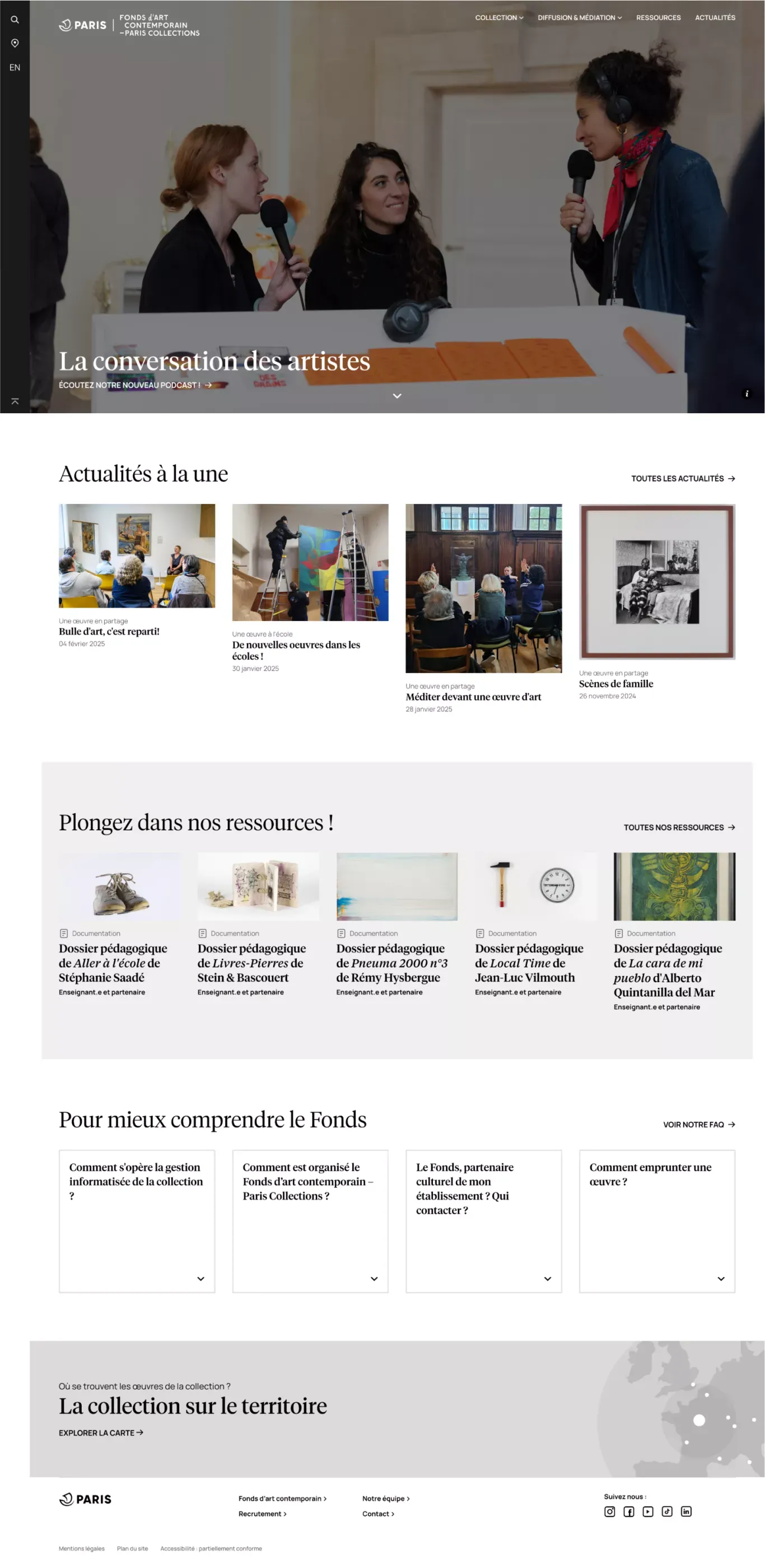 Accueil — Fonds d'art contemporain - Paris Collections - Landing design