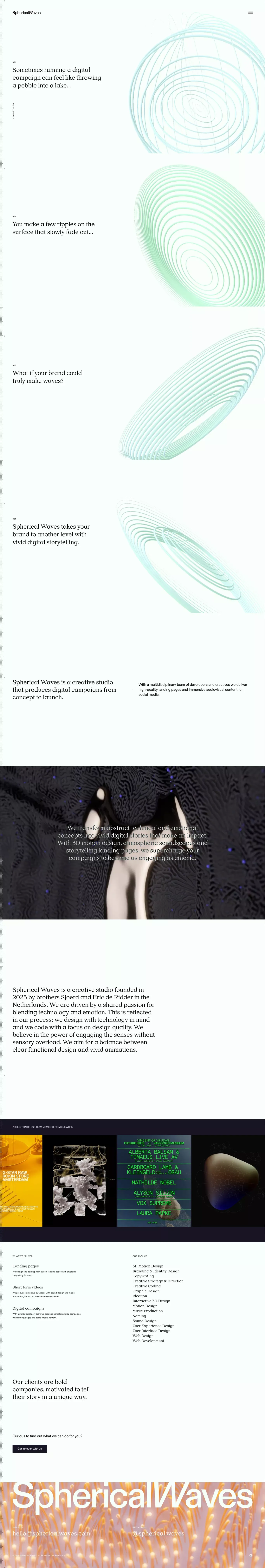 Spherical Waves Creative Studio - Portfolio design