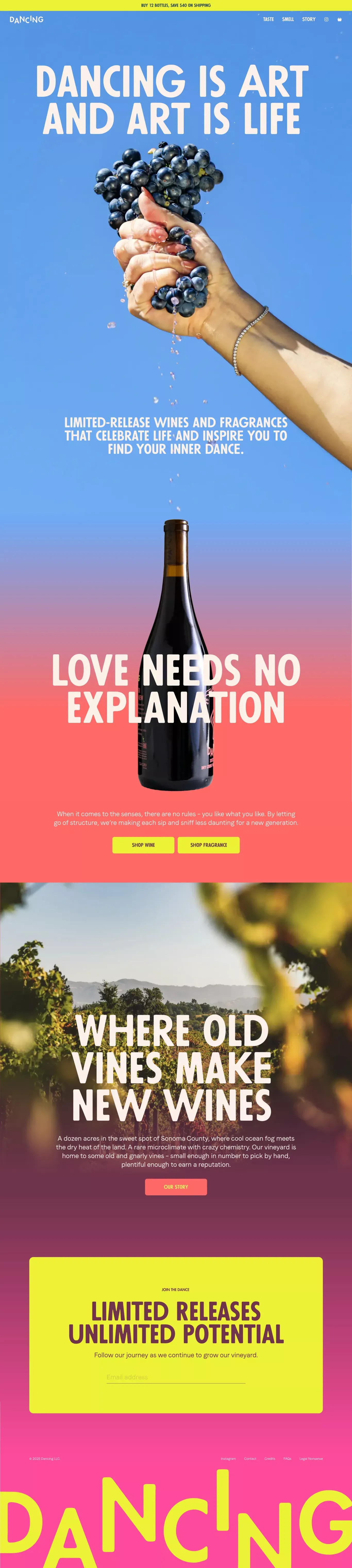 Dancing - Ecommerce design