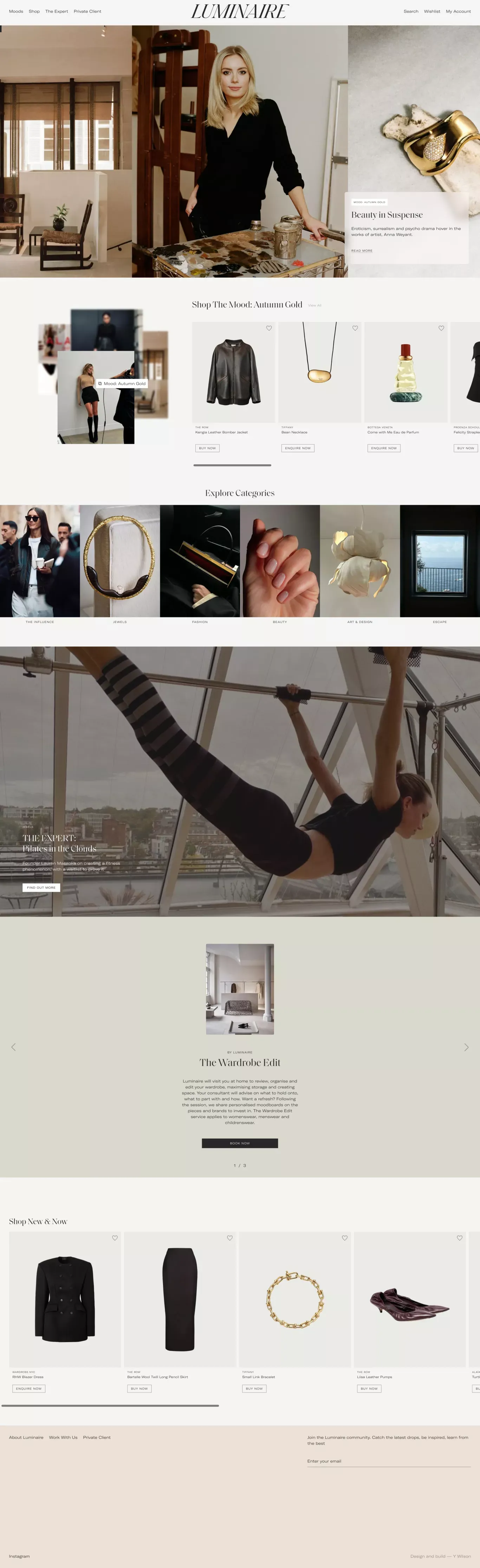 Luminaire — Hyper-Personal Shopping - Ecommerce design