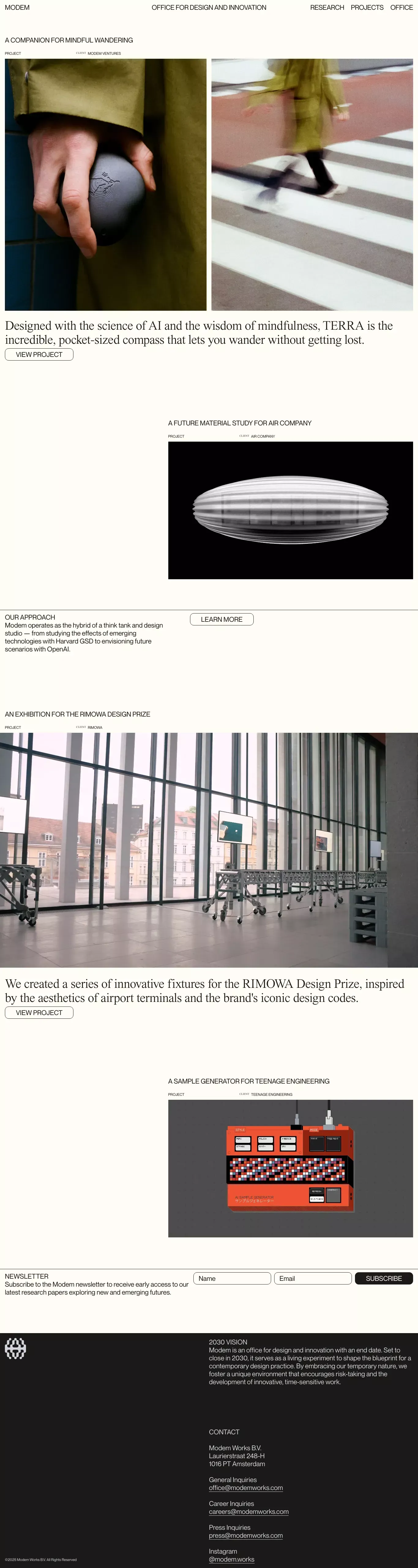 MODEM — OFFICE FOR DESIGN AND INNOVATION - Portfolio design