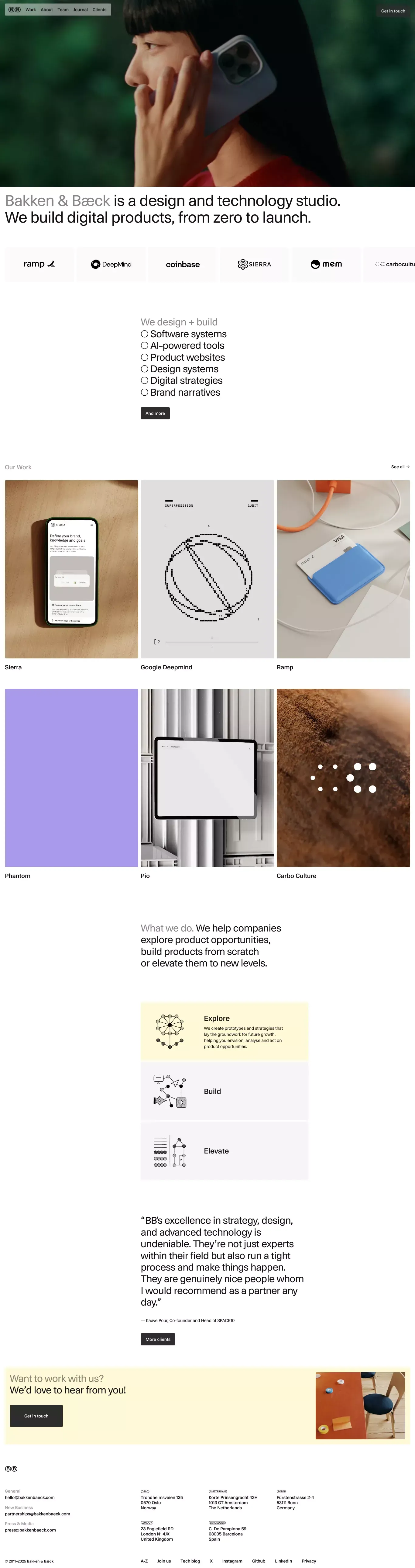 Bakken & Bæck is a design and technology studio. We build digital products, from zero to launch. - Portfolio design