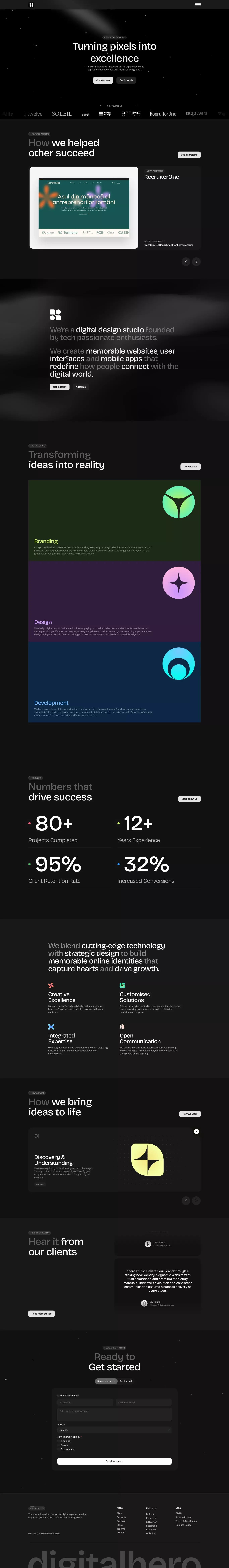 dhero.studio — Turning pixels into solutions - Landing design