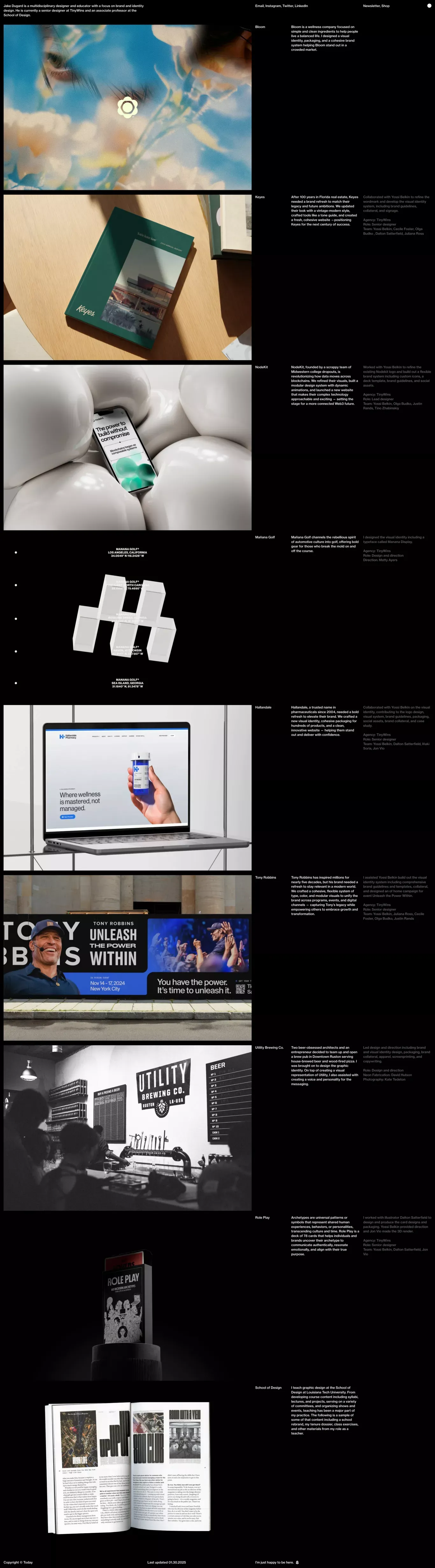 Jake Dugard - Portfolio design