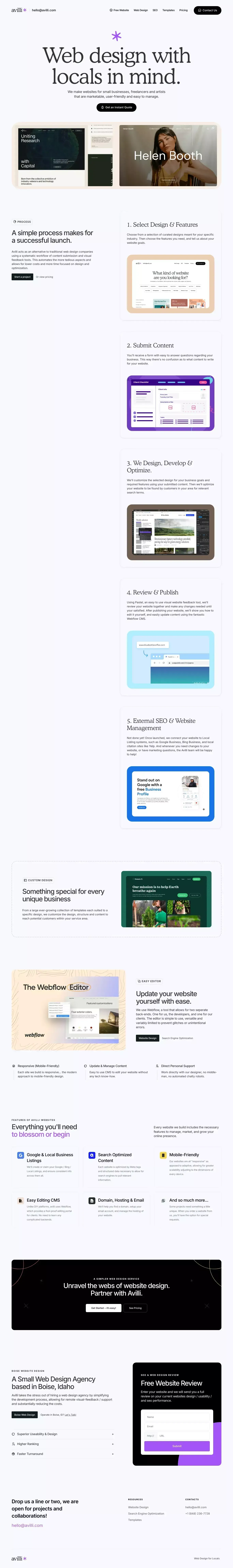 Avilli: Web design with locals in mind - website design