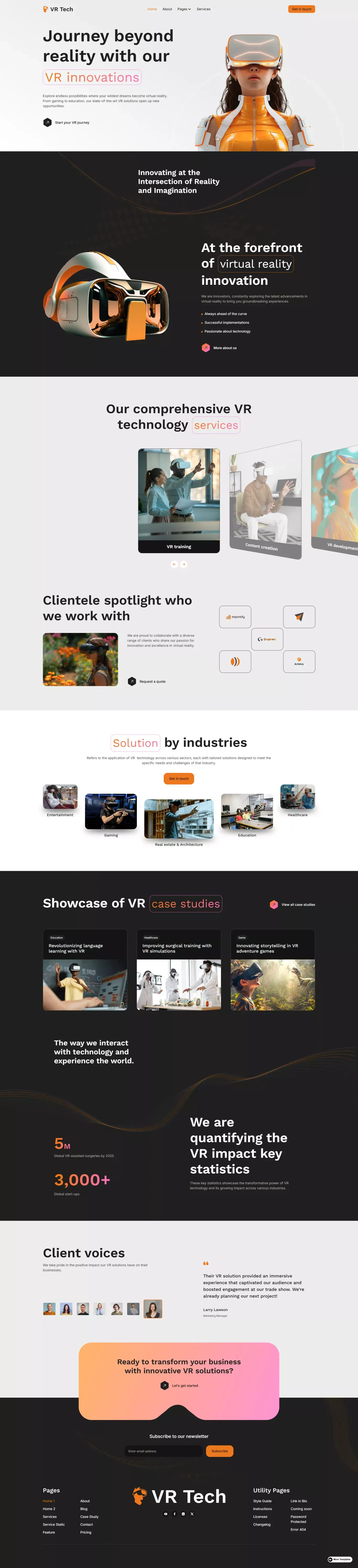 VR Tech - Webflow HTML website template - Template design