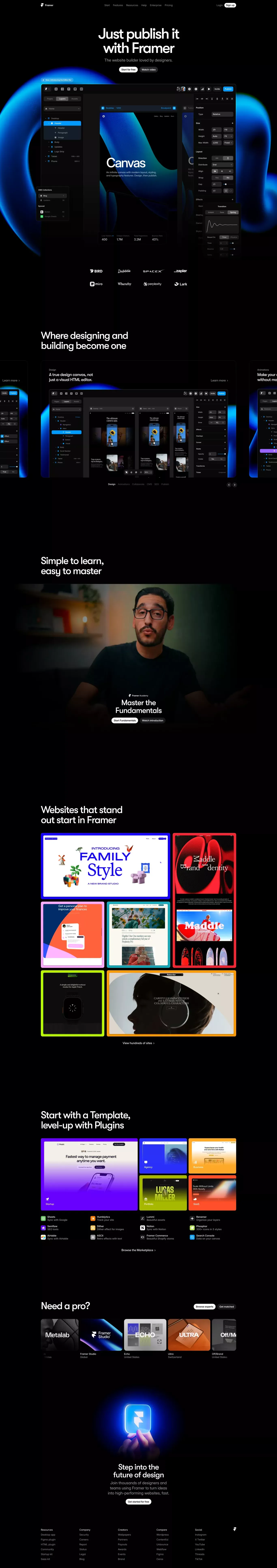 Framer: The website builder loved by designers - Landing design
