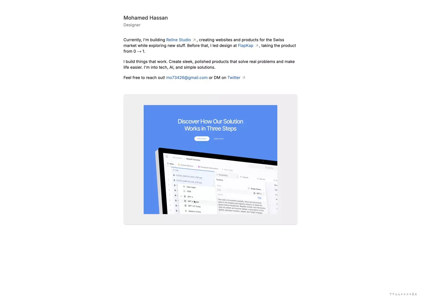 Mohamed Hassan - Designer - Portfolio design